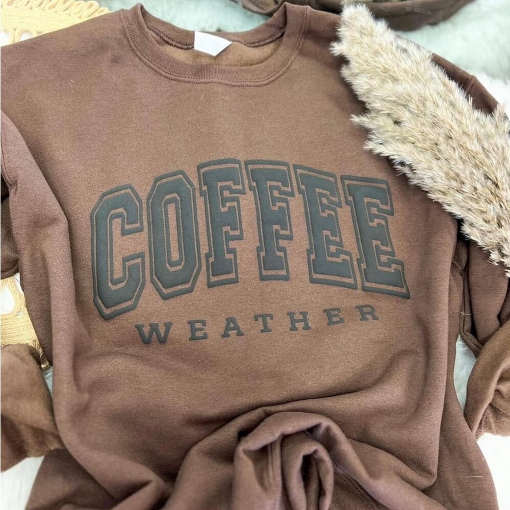 Coffee Weather Puff Print Sweatshirt